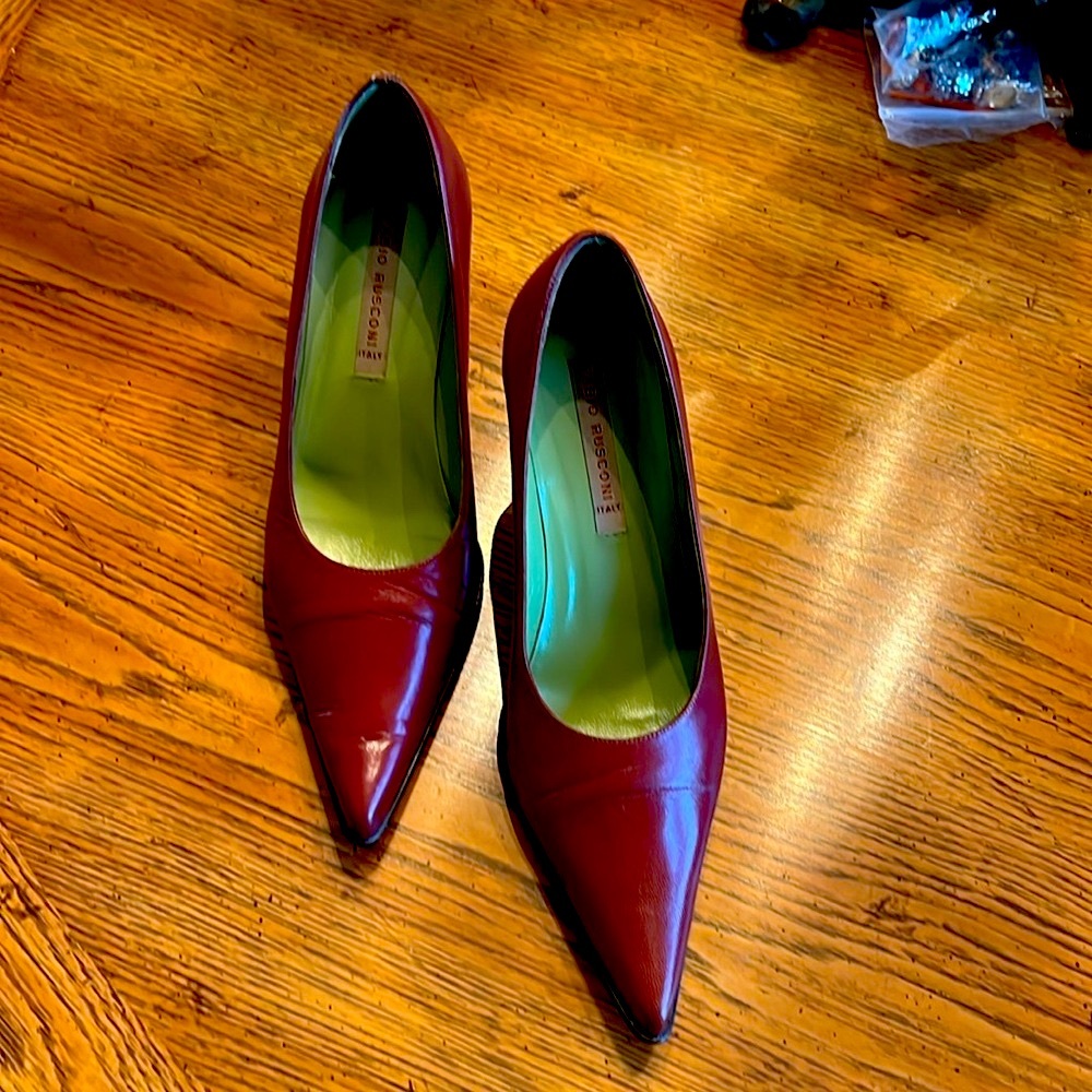 👠Fabio RusconiFabulous👠MERLOTColor of Season.ITALY 37.5All LeatherGentlyWorn🔥